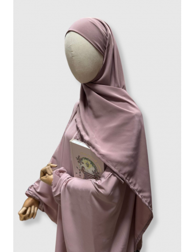 PAE Hijab for Jente fra Umm Hafsa – Pudderrosa-Hijab / Khimar barn-Maktaba-Ahloulhadith