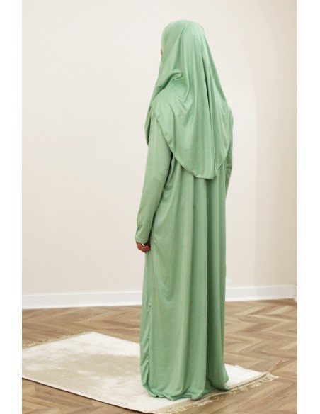 Böneklänning med integrerad hijab, SAFWA böneplagg – Vatten grön