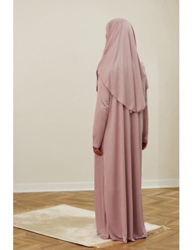 Gebetskleid mit integriertem Hijab, SAFWA-Gebetsoutfit – Rosé-Taupe-Abaya & Kleid-Maktaba-Ahloulhadith