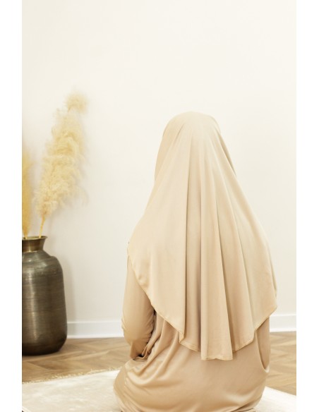 Gebetskleid mit integriertem Hijab, SAFWA-Gebetsoutfit – Beige