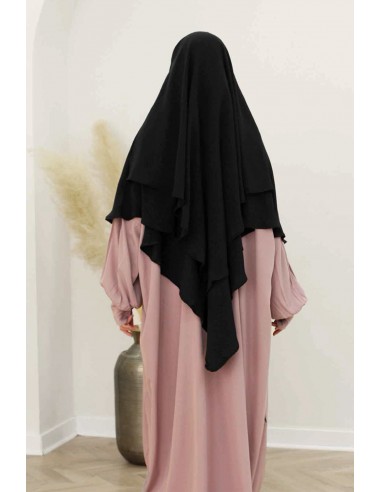 Khimar Jazz 2 Lagen SAFWA - Schwarz-Hijab & Khimar-Maktaba-Ahloulhadith