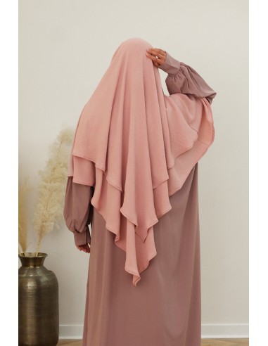 SAFWA Jazz Khimar – 2 Lagen – Roze-Hijab & Khimar-Maktaba-Ahloulhadith