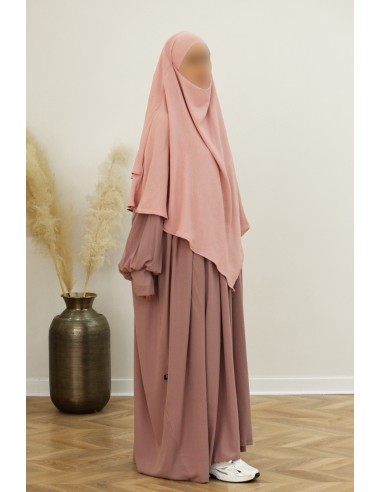 SAFWA Jazz Khimar – 2 Lagen – Roze-Hijab & Khimar-Maktaba-Ahloulhadith
