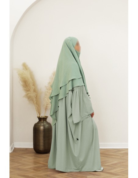 SAFWA Jazz Khimar – 2 Lagen – Mintblauw