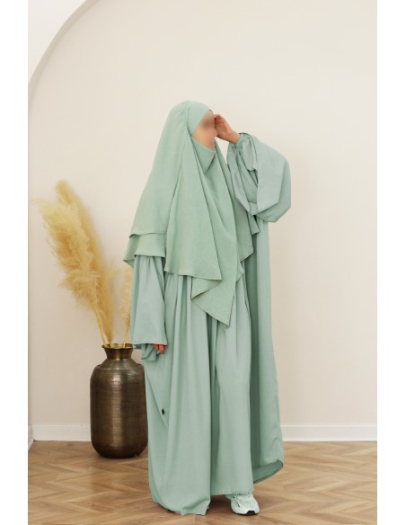SAFWA Jazz Khimar – 2 Lagen – Mintblauw