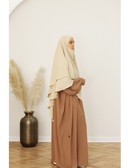 Khimar Jazz SAFWA – 2 Camadas – Bege