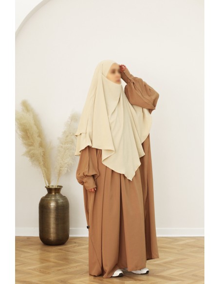 Khimar Jazz SAFWA – 2 Capas – Beige