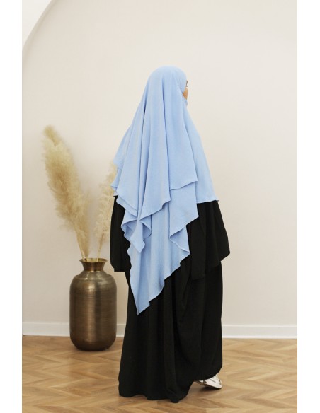 Khimar Jazz med 2 slöjor SAFWA – Himmelblå