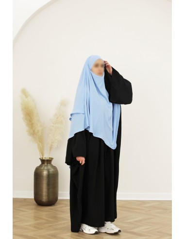 Khimar Jazz med 2 slöjor SAFWA – Himmelblå-Hijab & Khimar-Maktaba-Ahloulhadith