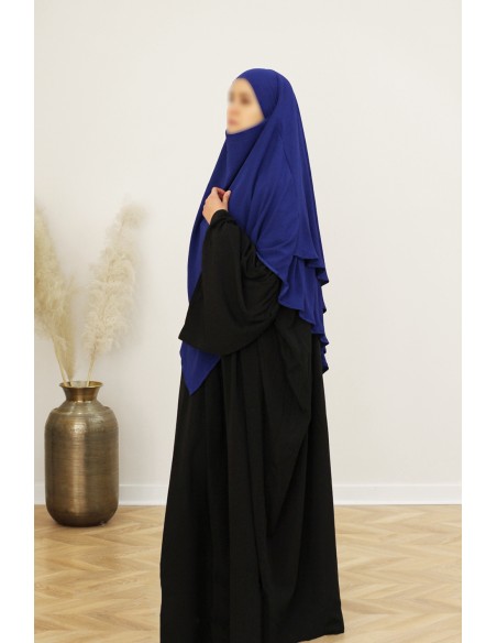 Khimar Jazz 2 Voiles SAFWA - Bleu roi