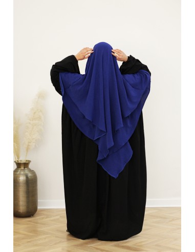 Khimar Jazz com 2 véus SAFWA – Azul royal-Hijab & Khimar-Maktaba-Ahloulhadith