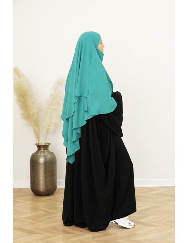 Khimar Jazz 2 Camadas SAFWA - Azul Pato-Hijab & Khimar-Maktaba-Ahloulhadith