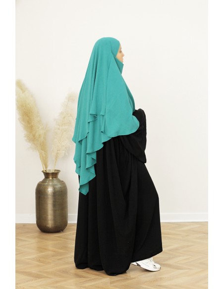 Khimar Jazz 2 Camadas SAFWA - Azul Pato