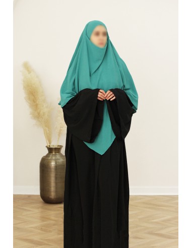 Khimar Jazz 2 Voiles SAFWA - Bleu canard-Hijab & Khimar-Maktaba-Ahloulhadith