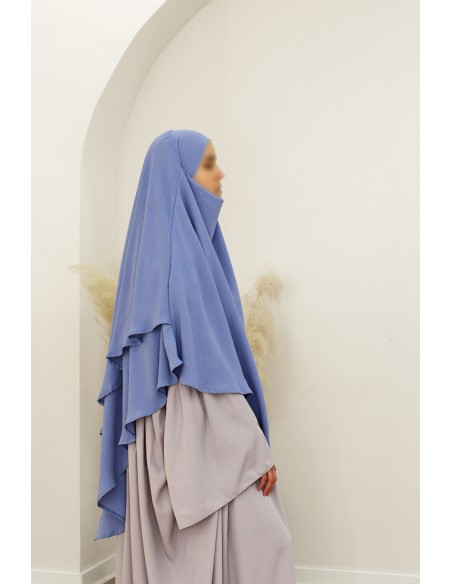 Jazz Khimar – 2 Sluiers SAFWA – Korenbloemblauw
