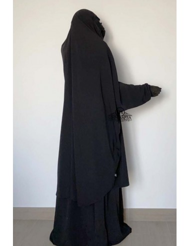 Jilbab 2 peças "saia" clássica Umm Hafsa - Preto-Jilbab Umm Hafsa-Maktaba-Ahloulhadith