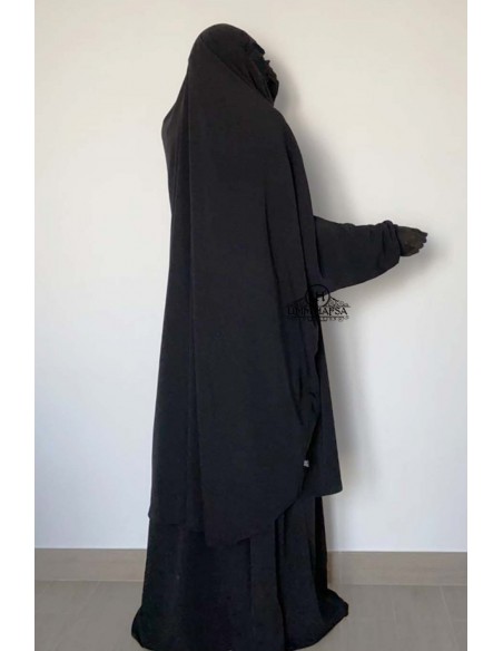 Jilbab 2 peças "saia" clássica Umm Hafsa - Preto
