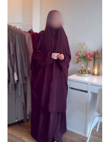 Jilbab 2 delar Klassisk "kjol" Umm Hafsa - Plommon-Jilbab Umm Hafsa-Maktaba-Ahloulhadith