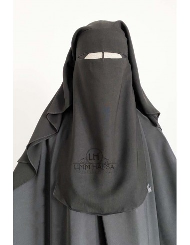 Niqab/Sitar 3 Schleier Umm Hafsa 1m25 - Schwarz-Niqab Umm Hafsa-Maktaba-Ahloulhadith