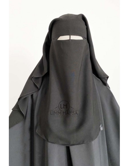 Niqab/Sitar 3 veils Umm Hafsa 1m25 - Black