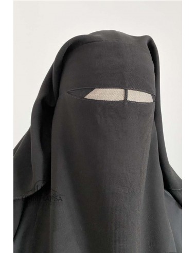 Niqab/Sitar 3 sluiers Umm Hafsa 1m25 - Zwart-Niqab Umm Hafsa-Maktaba-Ahloulhadith