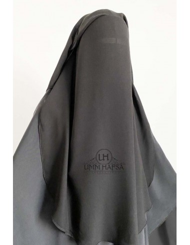 Niqab/Sitar 3 sluiers Umm Hafsa 1m25 - Zwart-Niqab Umm Hafsa-Maktaba-Ahloulhadith