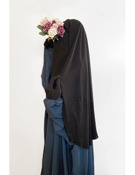 NIQAB/SITAR 3 WAVES UMM HAFSA 95CM - Nero