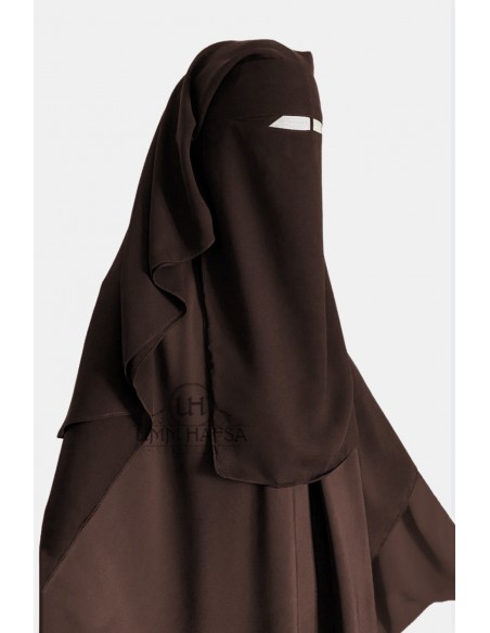 Niqab/Sitar 3 sluiers Umm Hafsa 95cm - Bruin