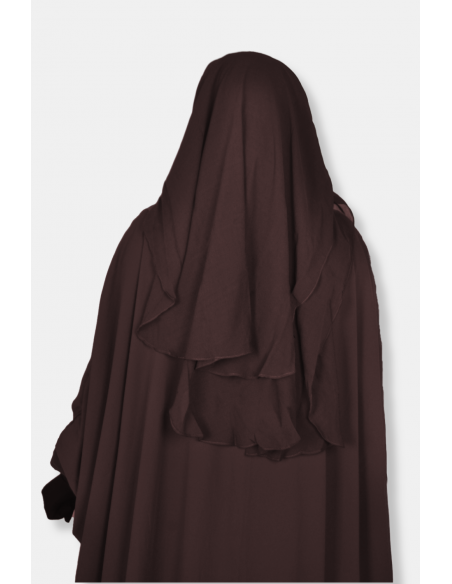 Niqab/Sitar 3 velos Umm Hafsa 95cm - Marrón