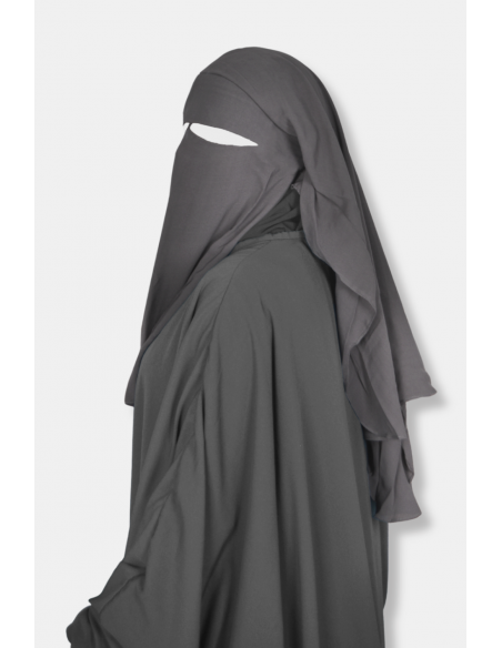 Niqab/Sitar 3 Schleier Umm Hafsa 95cm - Grau