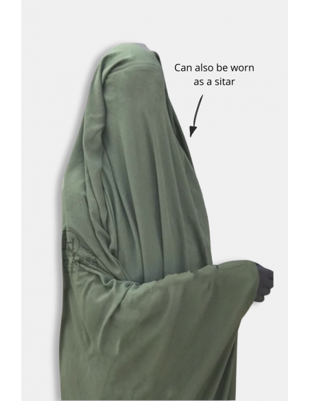 Niqab/Sitar 3 Schleier Umm Hafsa 95cm - Khaki