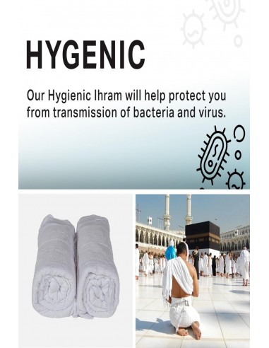Ihram-antrekk for Menn med Knapper – 100 % Egyptisk Bomull – SAFWA-IHRAM Hajj & Omra-Maktaba-Ahloulhadith