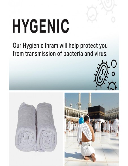 Tenue Ihram Homme avec Boutons – 100 % Coton Égyptien – SAFWA