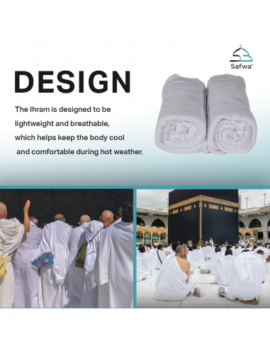 Ihram for barn i 100 % egyptisk bomull – Modell med knapper for Hajj og Umrah-IHRAM Hajj & Omra-Maktaba-Ahloulhadith