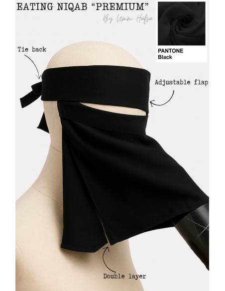 Ät-niqab (keps) Umm Hafsa – Svart