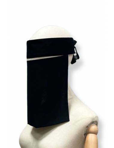 Pull Down Niqab "Kort" Umm Hafsa – Svart-Niqab 1 segel Umm Hafsa-Maktaba-Ahloulhadith