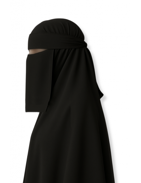 Pull Down Niqab "Kort" Umm Hafsa – Zwart