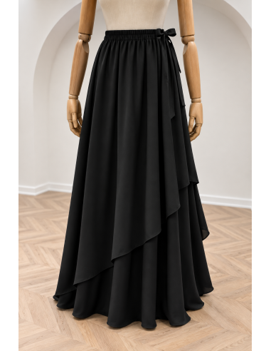 Wrap Skirt by Umm Hafsa - Black-Skirt/Sarouel Umm hafsa-Maktaba-Ahloulhadith