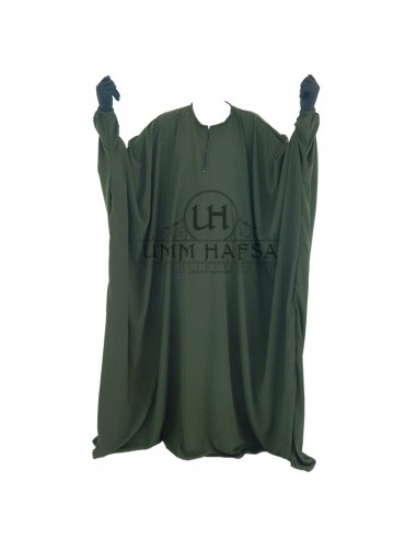 Abaya borboleta Umm Hafsa - Cáqui-Abaya Umm Hafsa-Maktaba-Ahloulhadith