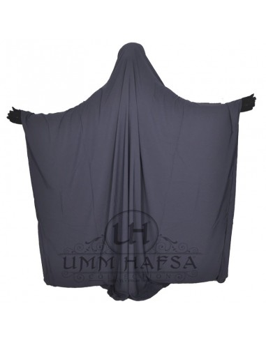 Jilbab saudita clássico Umm Hafsa - Cinzento-Umm Hafsa Collection®-Maktaba-Ahloulhadith