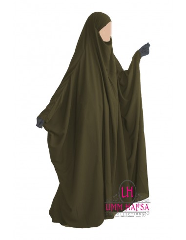Classic Saudi Jilbab Umm Hafsa - Khaki-Umm Hafsa Collection®-Maktaba-Ahloulhadith