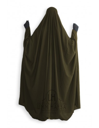 Klassisk saudisk jilbab Umm Hafsa - Khaki-Umm Hafsa Collection®-Maktaba-Ahloulhadith