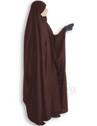 Jilbab clássico saudita Umm Hafsa - Castanho-Umm Hafsa Collection®-Maktaba-Ahloulhadith